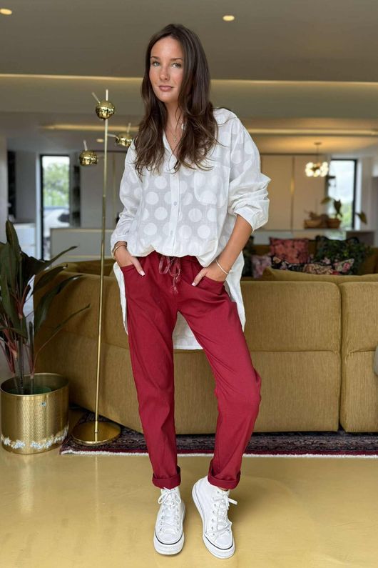 Made in Italy Luxury Smooth Magic Trouser Bordeaux /20/20 =